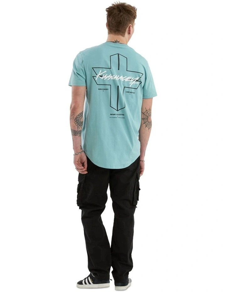 Forever Dual Curved Tee in Green image 6