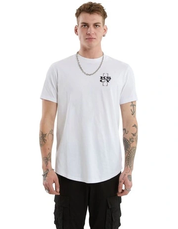 Hunter Dual Curved Tee in White