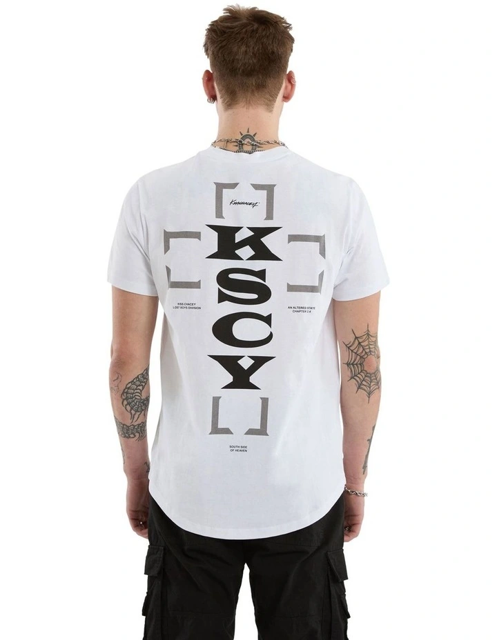 Hunter Dual Curved Tee in White image 2