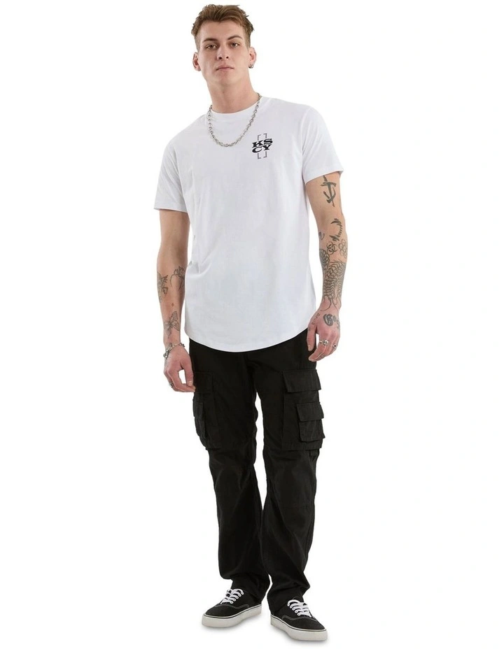 Hunter Dual Curved Tee in White image 3