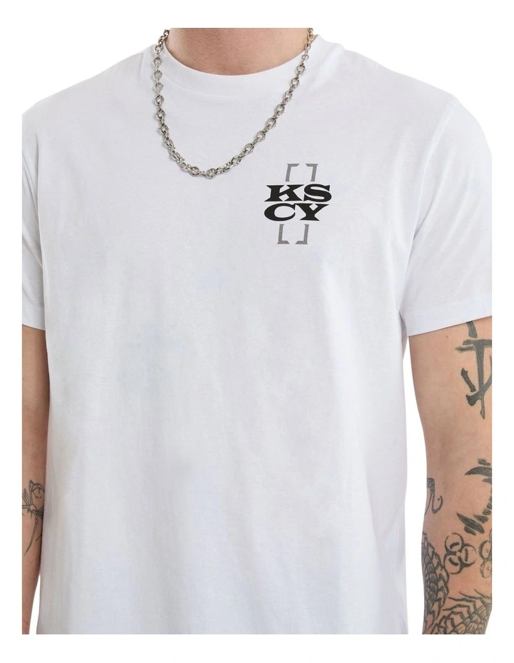Hunter Dual Curved Tee in White image 4