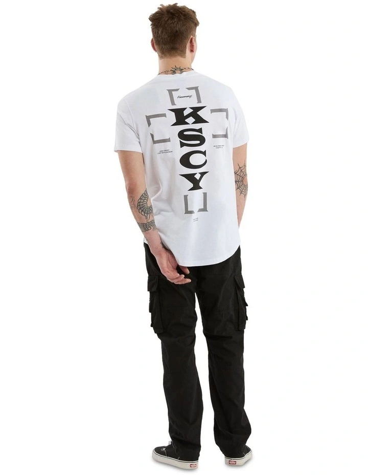 Hunter Dual Curved Tee in White image 6