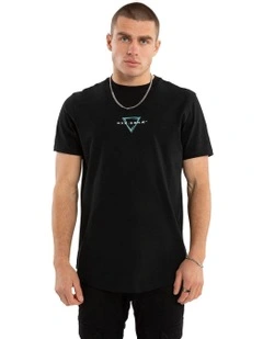 Inevitable Dual Curved Tee in Black