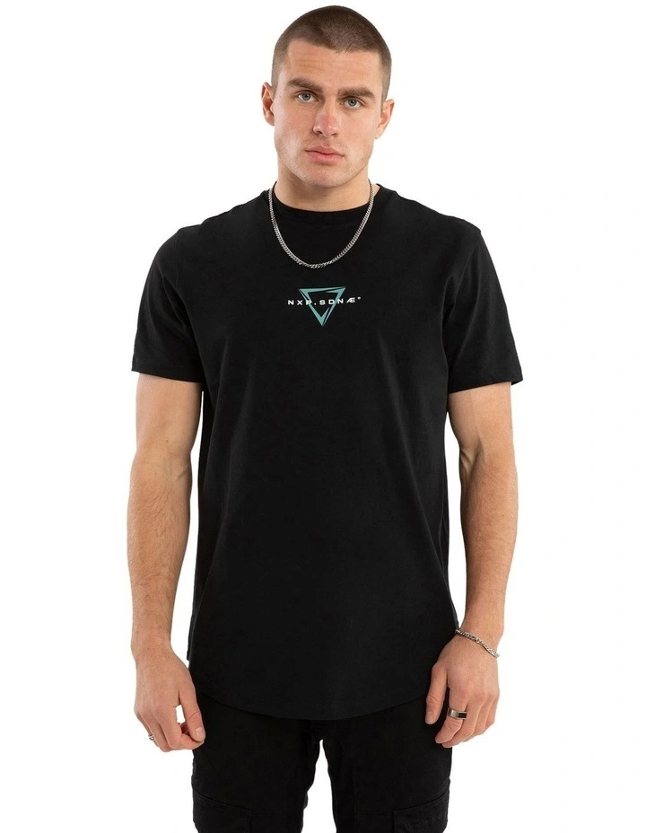 Inevitable Dual Curved Tee in Black image 1