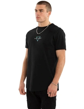 Inevitable Dual Curved Tee in Black