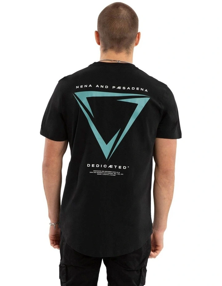 Inevitable Dual Curved Tee in Black image 4