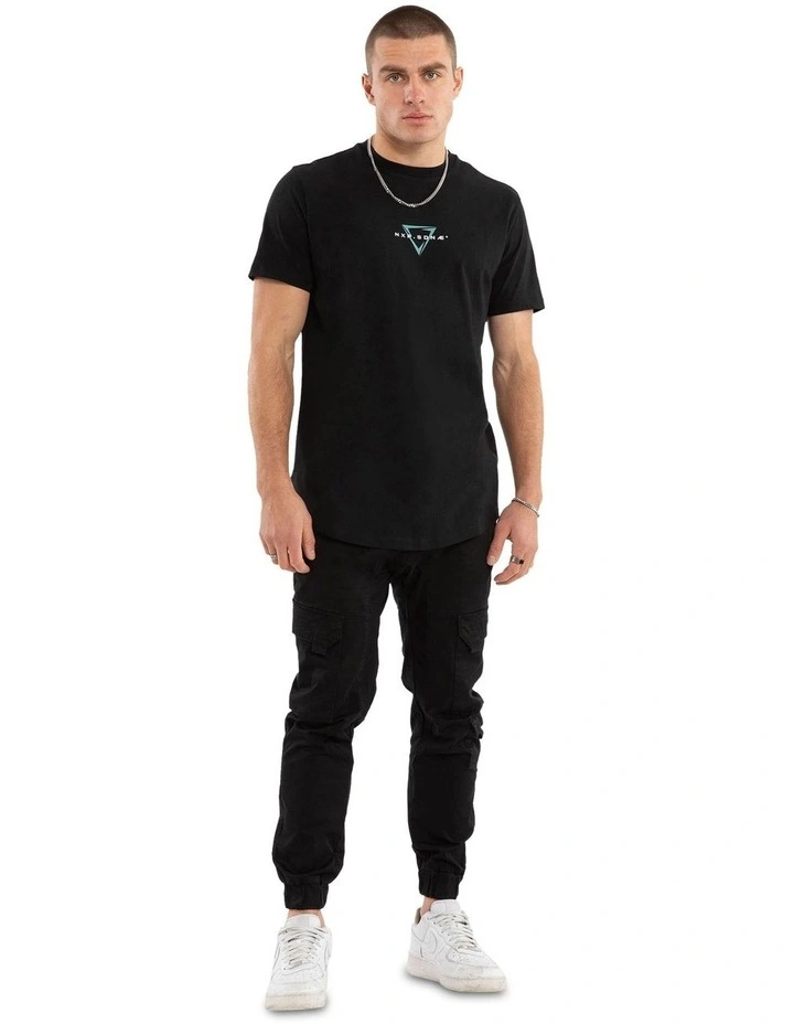Inevitable Dual Curved Tee in Black image 6