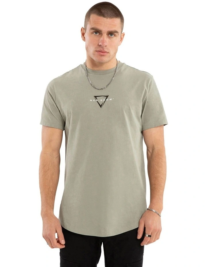 Inevitable Dual Curved Tee in Green image 1