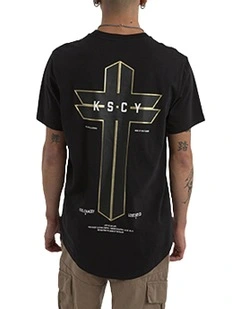 Tomb Dual Curved Tee in Black