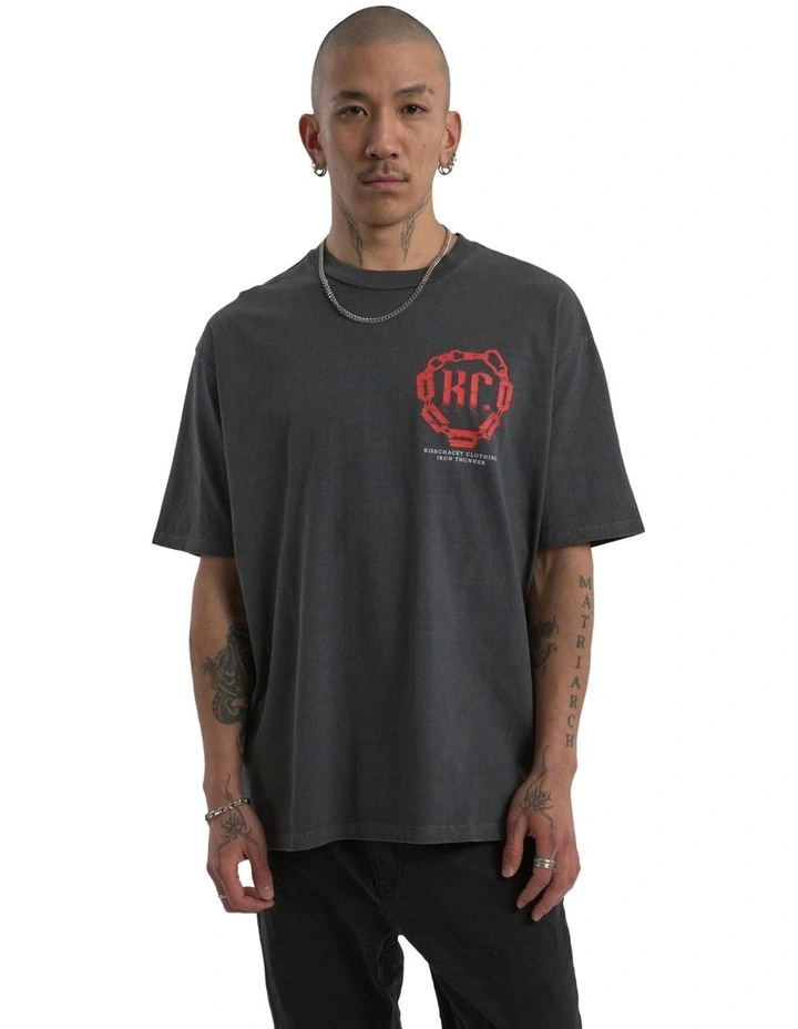 Razor Light Box Fit Tee in Pigment Asphalt image 2