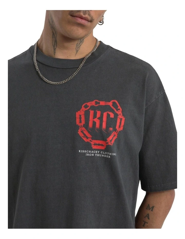 Razor Light Box Fit Tee in Pigment Asphalt image 4