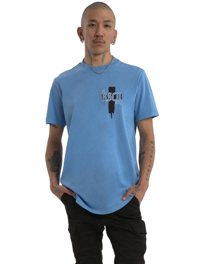 Church Dual Curved Tee in Blue image 2