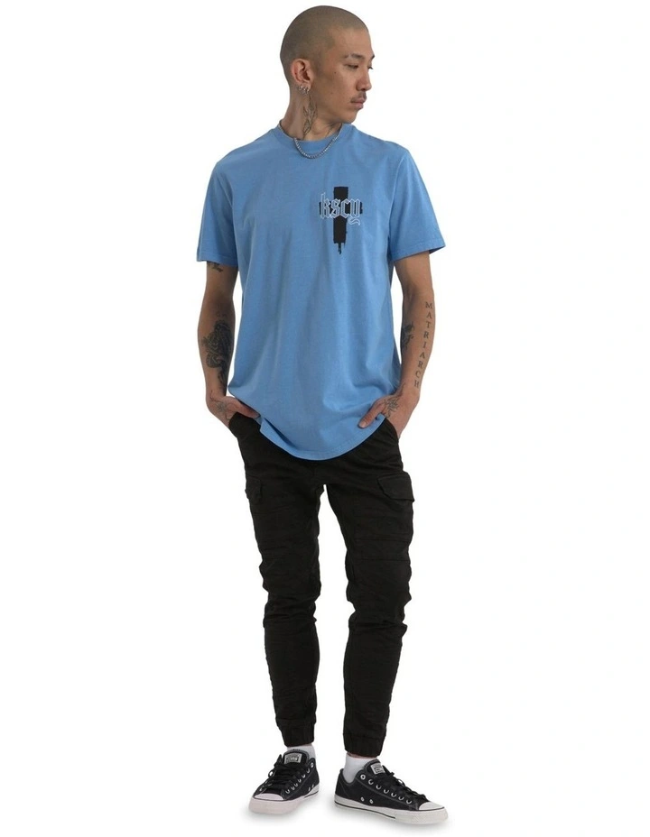 Church Dual Curved Tee in Blue image 3