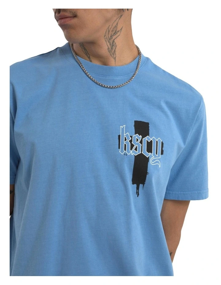 Church Dual Curved Tee in Blue image 4