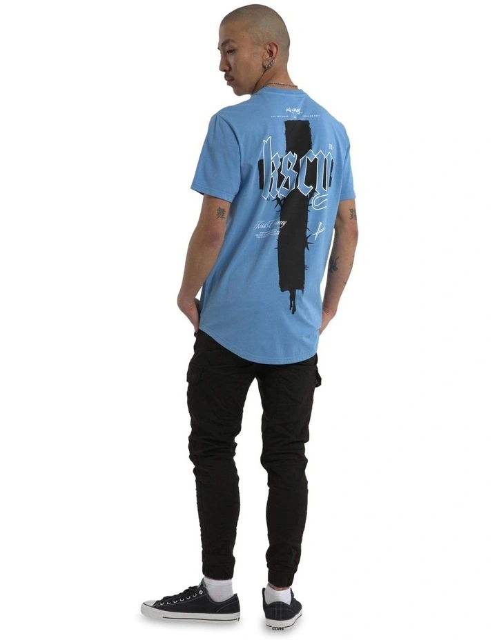 Church Dual Curved Tee in Blue image 5