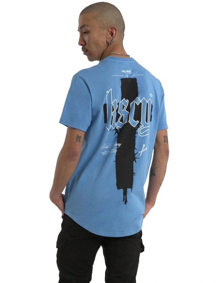 Church Dual Curved Tee in Blue image 6