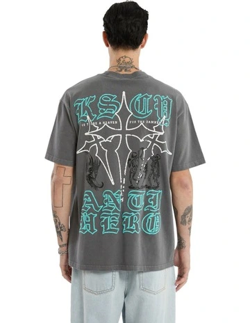 Anti Hero Box Fit Tee in Grey