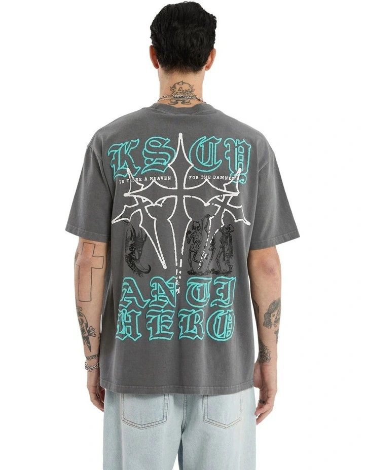 Anti Hero Box Fit Tee in Grey image 1