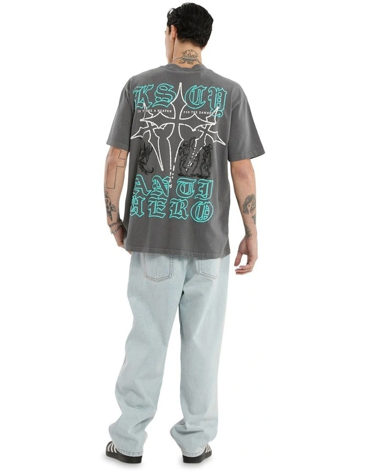 Anti Hero Box Fit Tee in Grey image 5