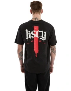 Villain Box Fit Scoop Tee in Black