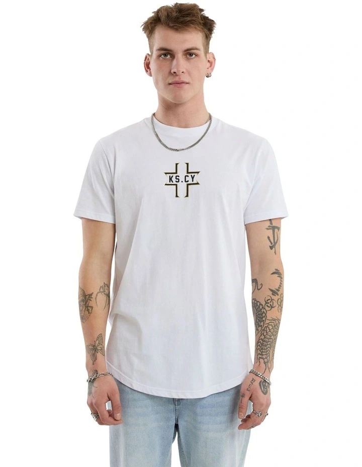 Believe Dual Curved Tee in Optical White image 1