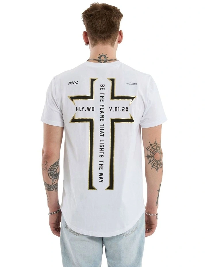 Believe Dual Curved Tee in Optical White image 2