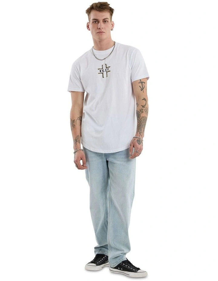 Believe Dual Curved Tee in Optical White image 3