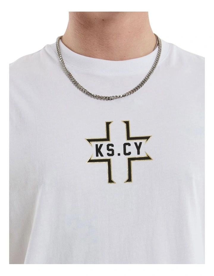 Believe Dual Curved Tee in Optical White image 4