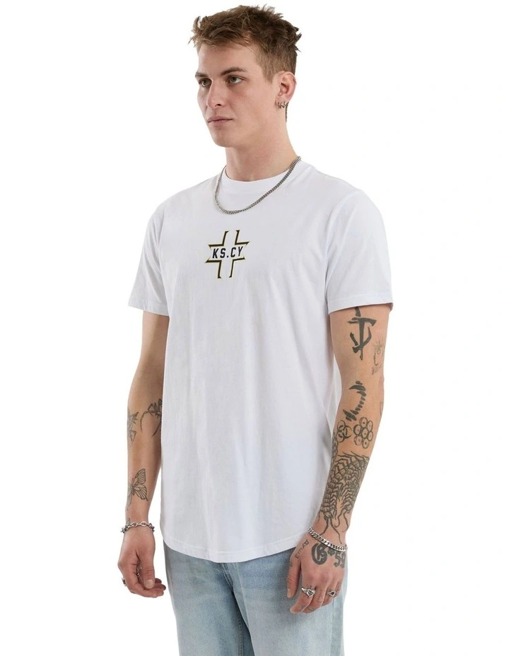 Believe Dual Curved Tee in Optical White image 5