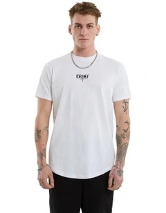 Dream Dual Curved Tee in Optical White