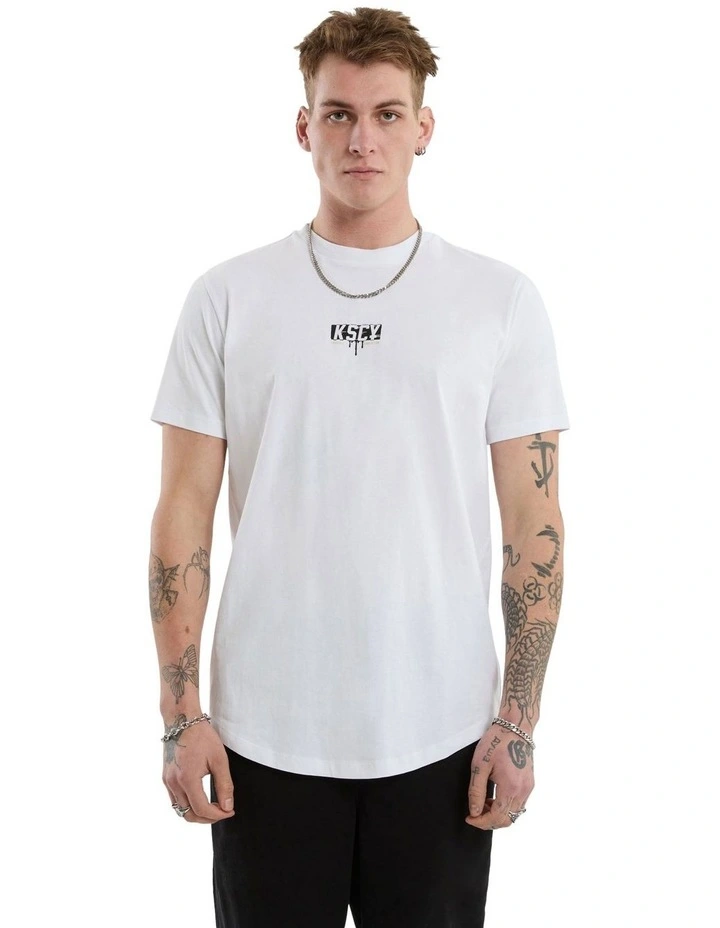 Dream Dual Curved Tee in Optical White image 1