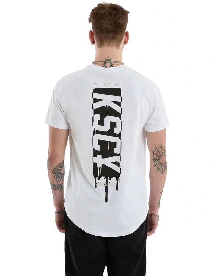 Dream Dual Curved Tee in Optical White image 2