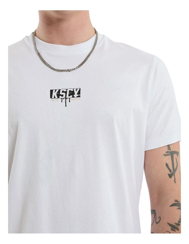 Dream Dual Curved Tee in Optical White image 4