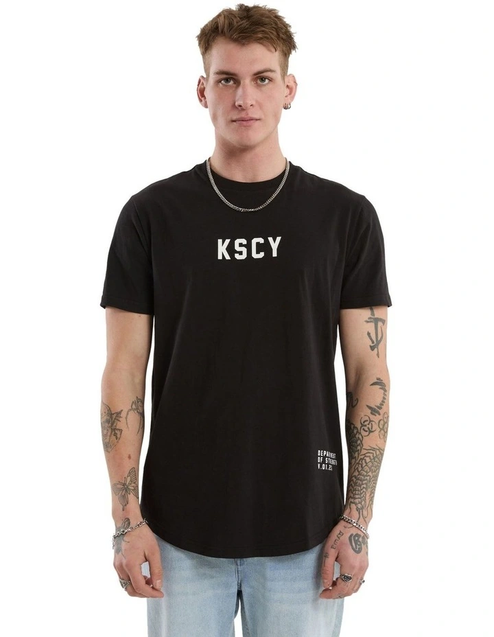 Smoke Dual Curved Tee in Black image 2