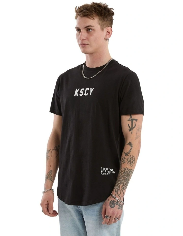 Smoke Dual Curved Tee in Black image 3