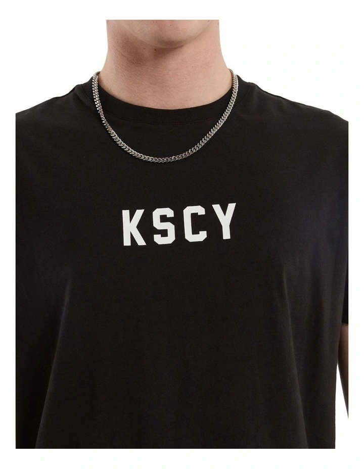Smoke Dual Curved Tee in Black image 4