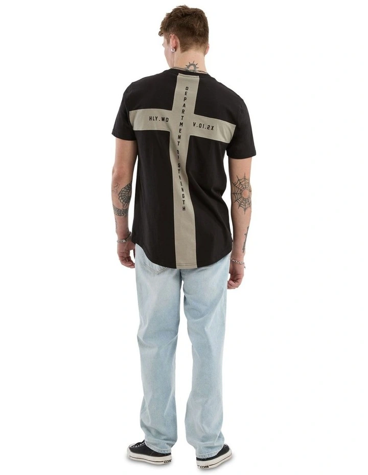 Smoke Dual Curved Tee in Black image 5