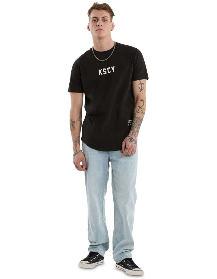 Smoke Dual Curved Tee in Black image 6