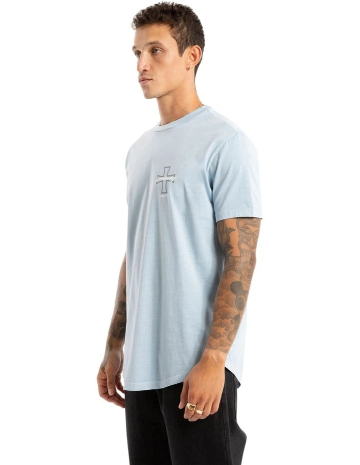 Confession Dual Curved Tee in Blue image 3