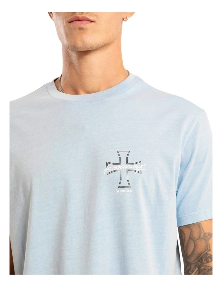 Confession Dual Curved Tee in Blue image 4