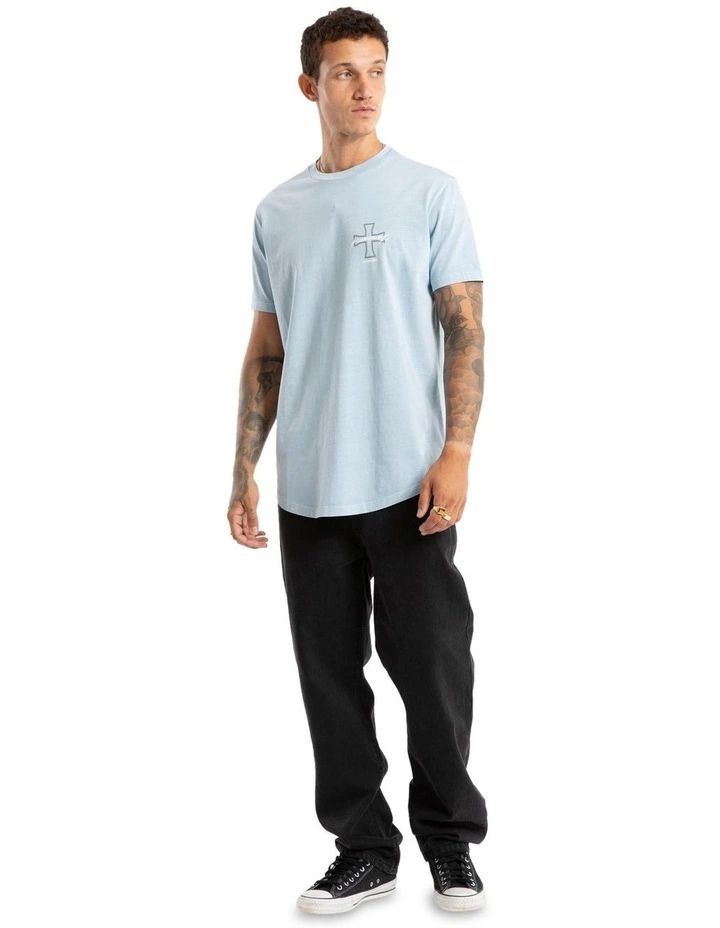 Confession Dual Curved Tee in Blue image 5