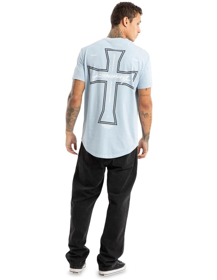 Confession Dual Curved Tee in Blue image 6