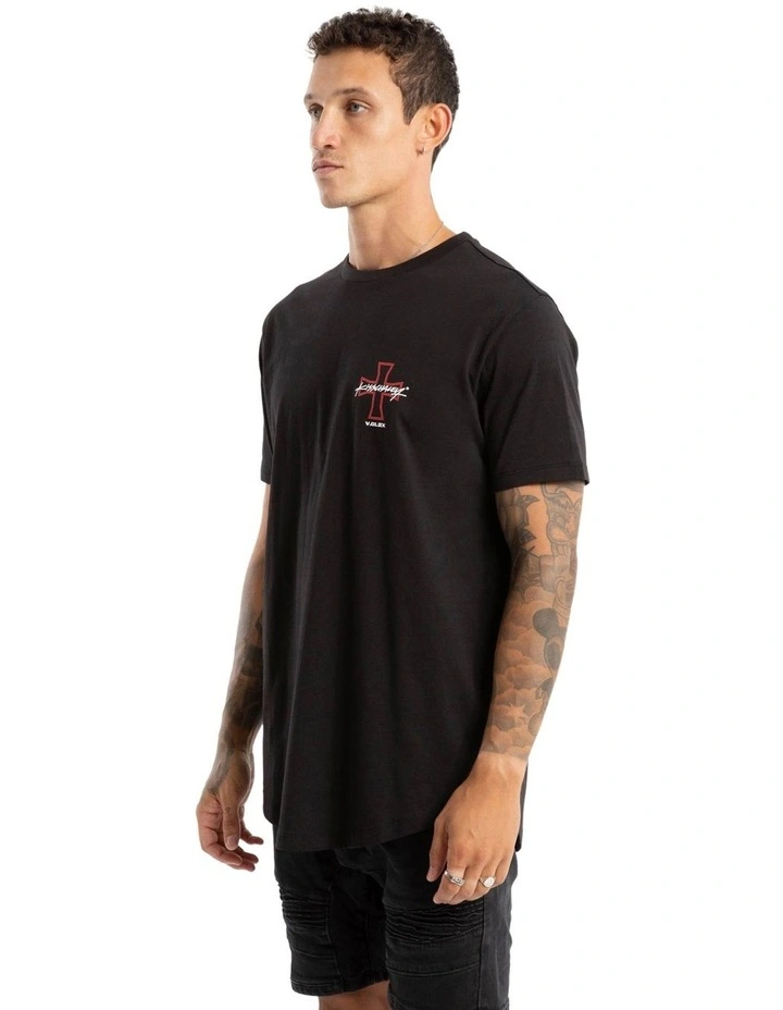 Confession Dual Curved Tee in Jet Black image 3