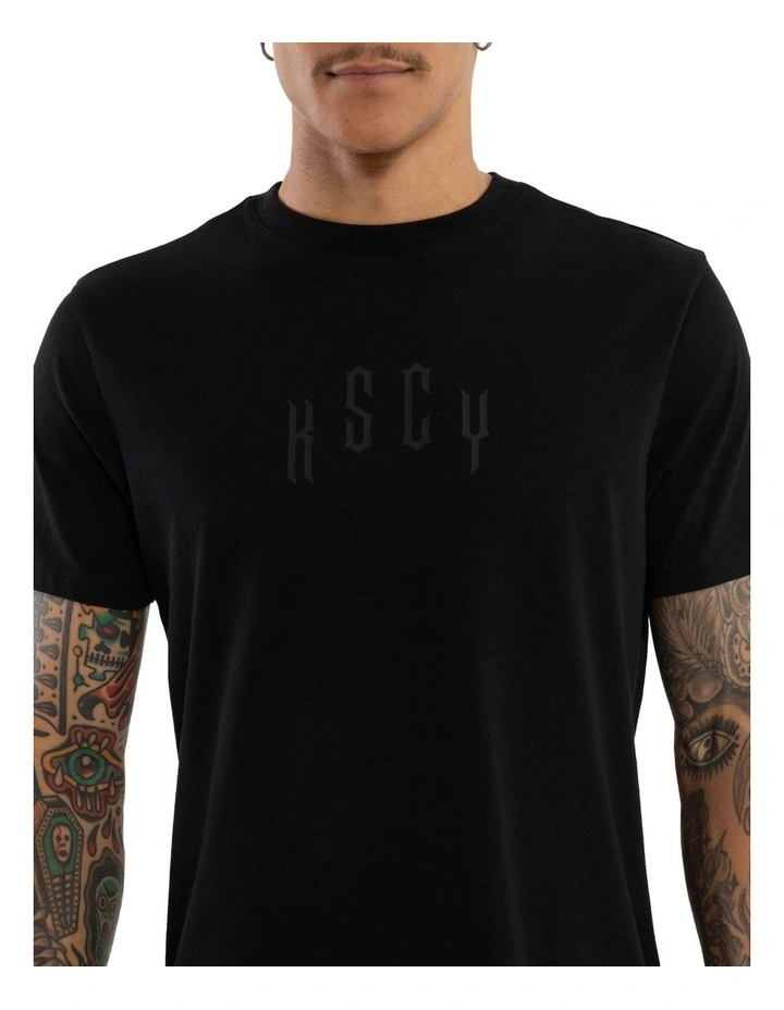 Trapped Dual Curved Tee in Black image 4