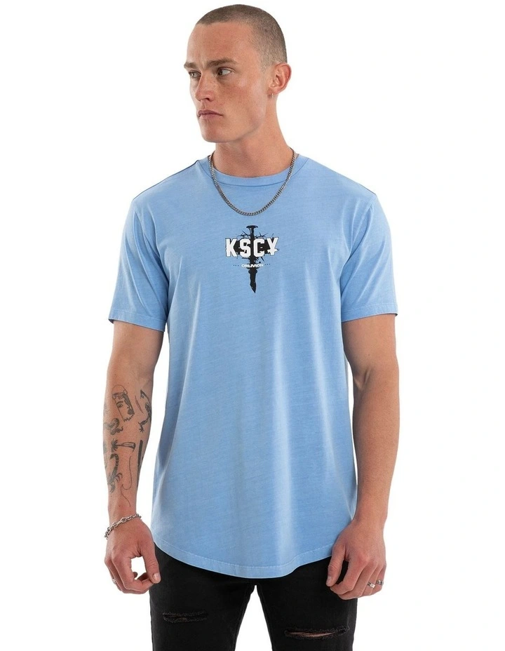 Imperial Dual Curved Tee in Pigment Vista Blue image 2