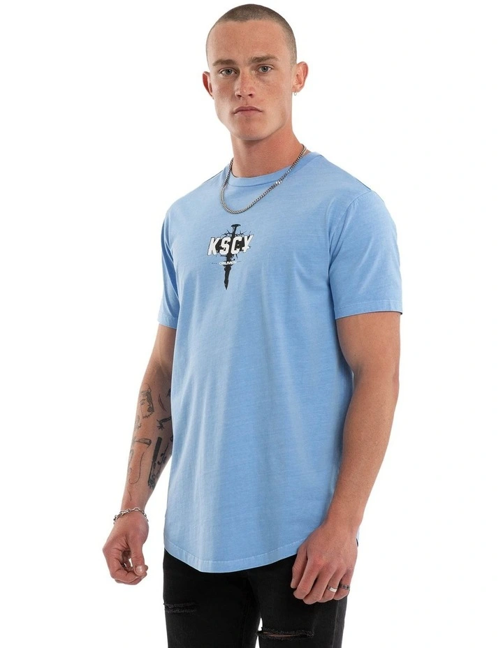 Imperial Dual Curved Tee in Pigment Vista Blue image 3