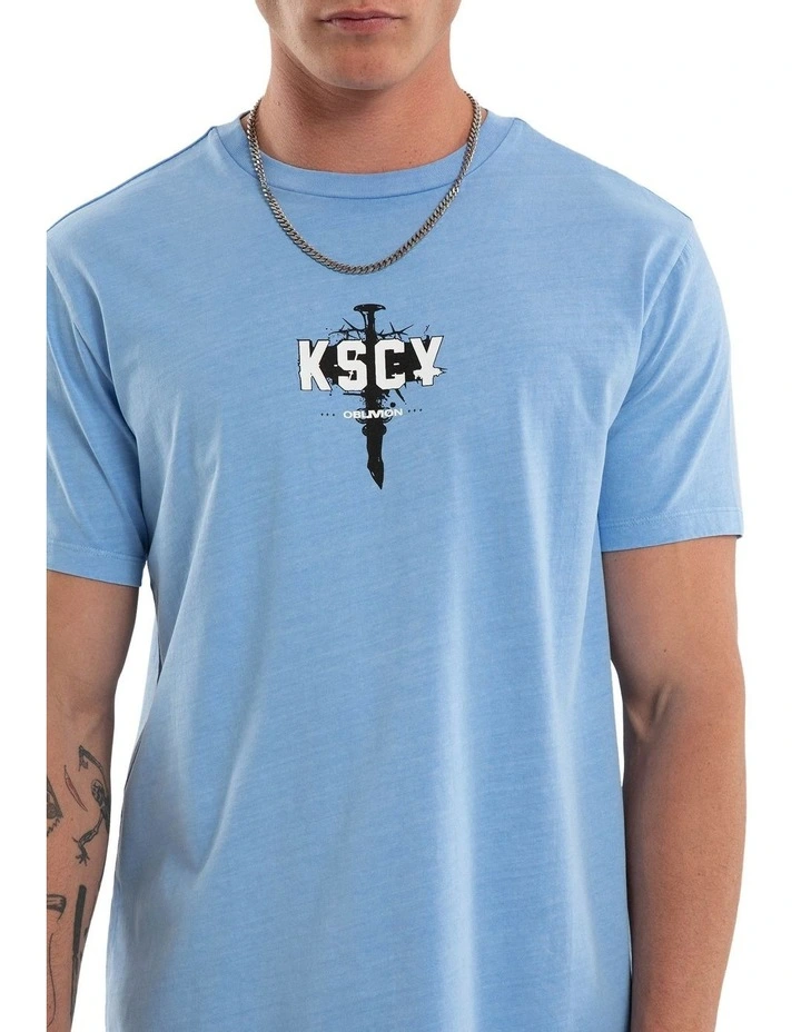 Imperial Dual Curved Tee in Pigment Vista Blue image 4