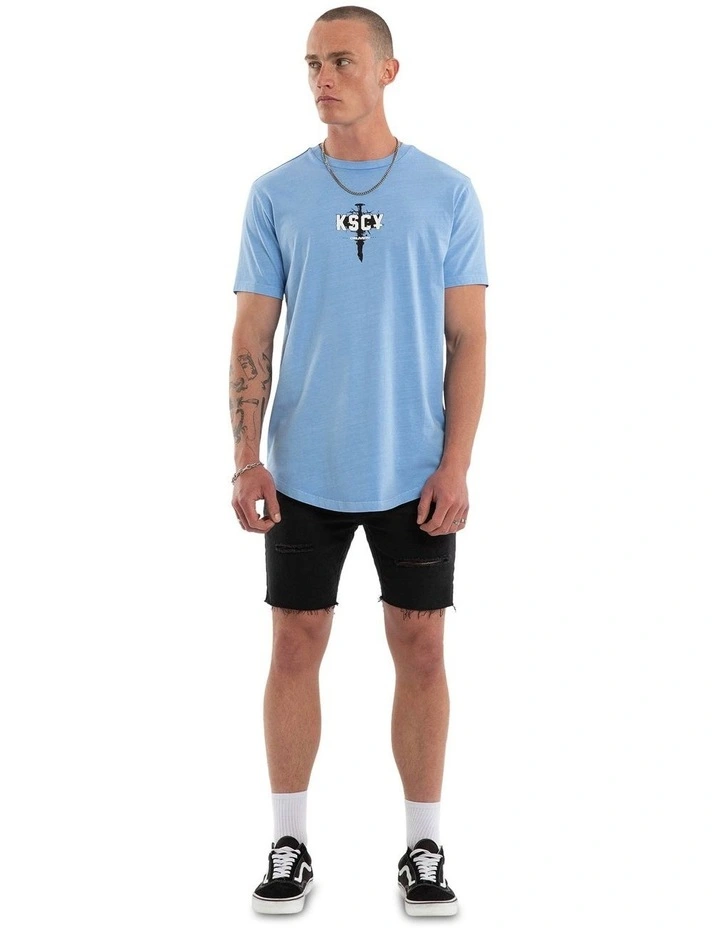 Imperial Dual Curved Tee in Pigment Vista Blue image 6