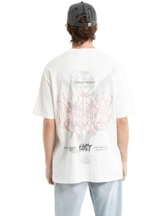 Fallen Box Fit Tee in Natural White