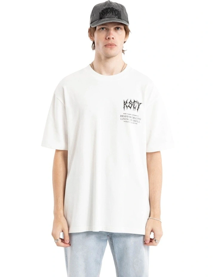Fallen Box Fit Tee in Natural White image 2
